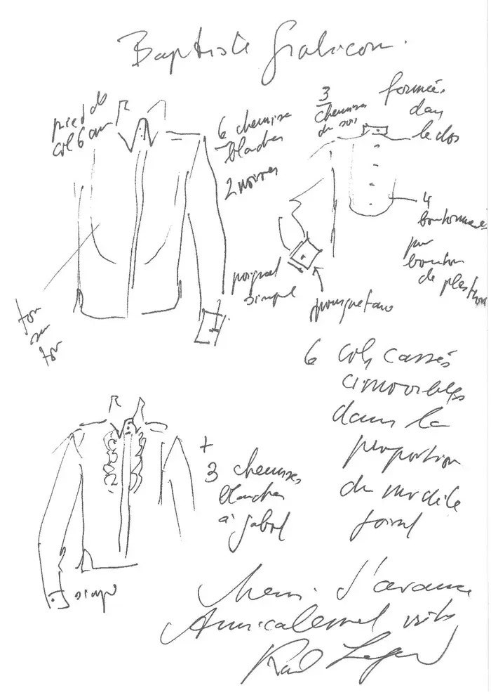 الرسومات التي أرسلها كارل لاغرفيلد إلى Hilditch Key.nbsp