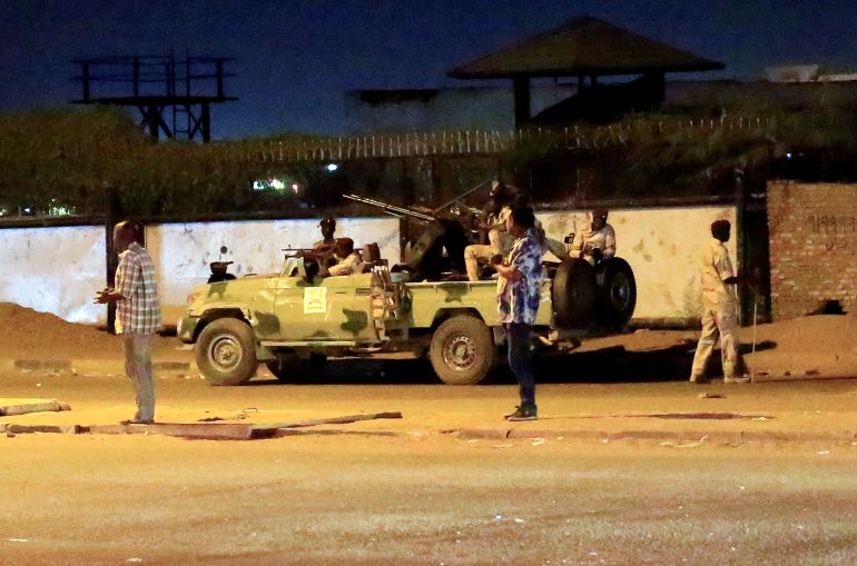 FILE PHOTO: Members of Sudanese Rapid Support Forces are seen near the area where gunmen opened fire in Khartoum