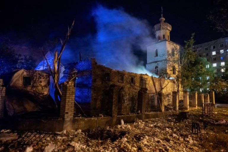 Aftermath of a Russian missile attack in Zaporizhzhia