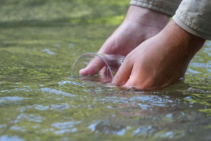 أطلق ماثيو واجنر، عالم الأحياء من هيئة الأسماك والحياة البرية الأمريكية، أسماك لؤلؤة اللؤلؤ المهددة، والتي لم تعيش في نظام نهر اللؤلؤ لمدة 50 عامًا، في النهر القوي، أحد روافد نهر اللؤلؤ، في بينولا، ميسيسيبي. الاثنين 31 يوليو 2023. 