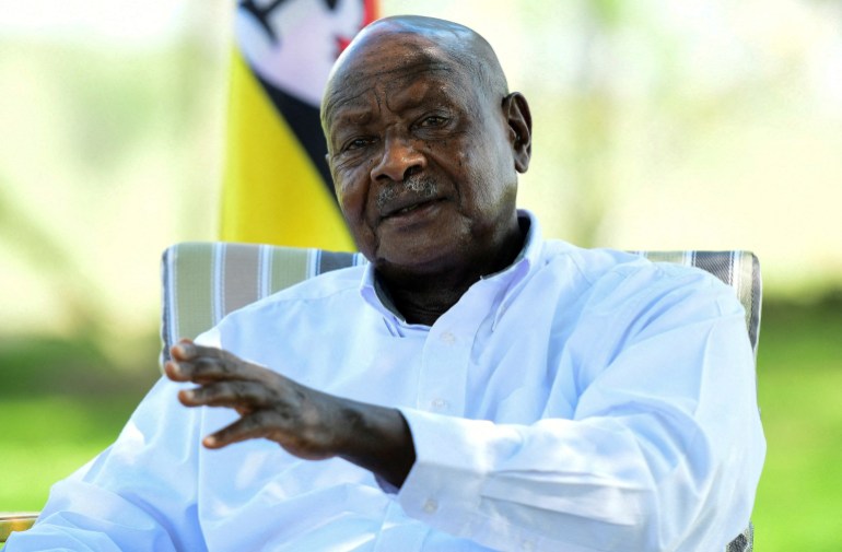 FILE PHOTO: Uganda's President Yoweri Museveni wants trade barriers to come down, in Kisozi