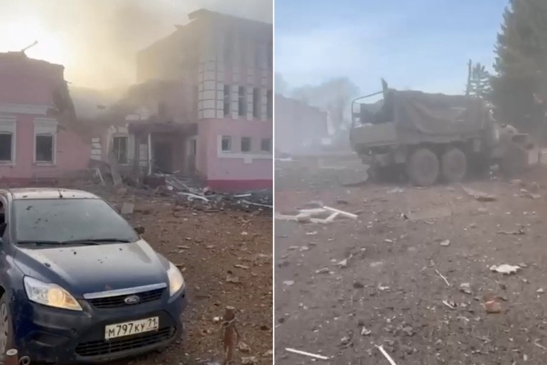 A view shows a damaged vehicle in the aftermath of the Ukrainian strike on Russia, amid the ongoing conflict between Russia and Ukraine, in Ivanovskoye, Kursk Region, Russia, in this screengrab obtained from a social media video released on January 2, 2025. SOCIAL MEDIA/via REUTERS THIS IMAGE HAS BEEN SUPPLIED BY A THIRD PARTY. NO RESALES. NO ARCHIVES.