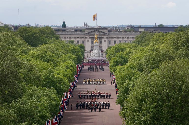 Members of the armed forces during a military procession marking the 80th anniversary of VE Day, and in honour of those who served during the Second World War, in central London. Picture date: Monday May 5, 2025. (Photo by Gareth Fuller/PA Images via Getty Images)