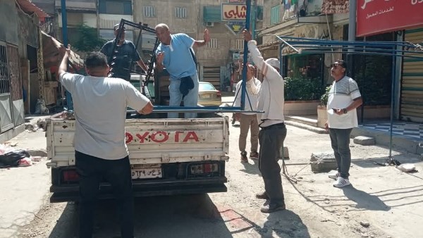 زهور بورسعيد يشن حملة مكبرة على الإشغالات بشارعي النصر والعاشر من رمضان